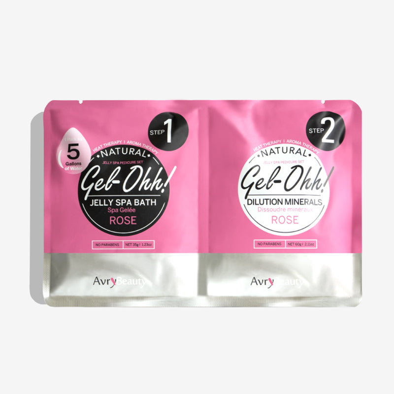 AvryBeauty - Set de pedicura con gel de baño y sales de baño - Rosa (Paquete de 3)
