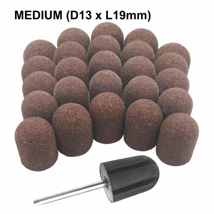 Berkeley - SB504-F - 25 Pedicure Sanding Caps with 1 Rubber Mandrel | Fine