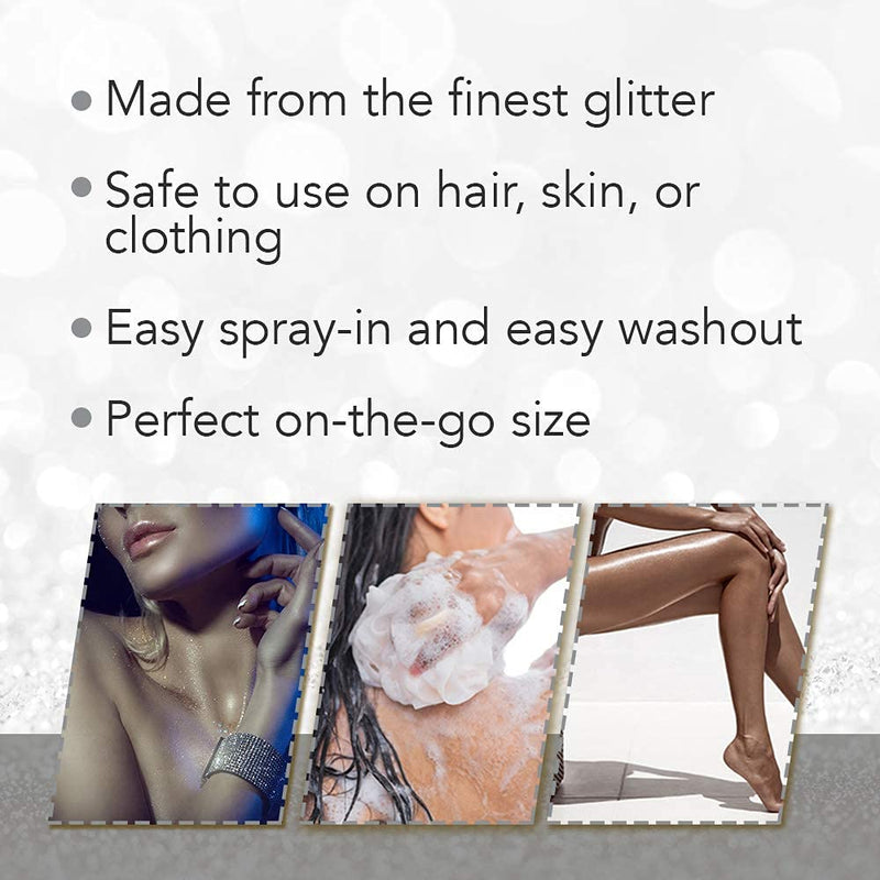 Punky Colour - Temporary Hair + Body Spray - Silver Glitter 3.5 fl oz (3 Pack)