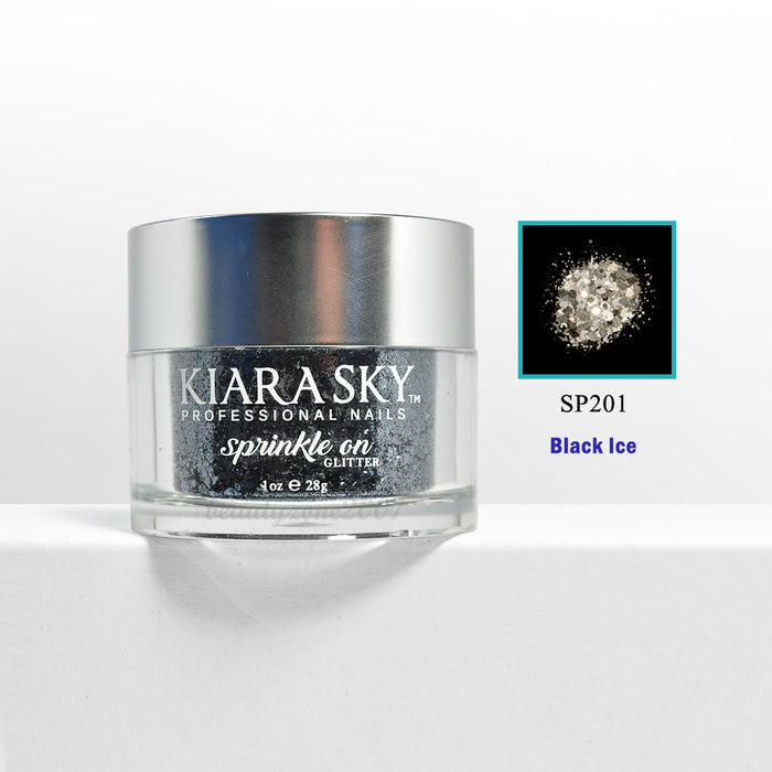 Kiara Sky Glitter Powder - SP201 Black Ice 1 oz