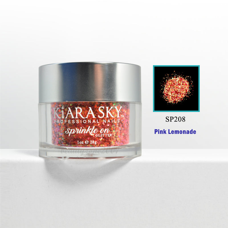 Polvos con purpurina Kiara Sky - SP208 Limonada Rosa 28 g