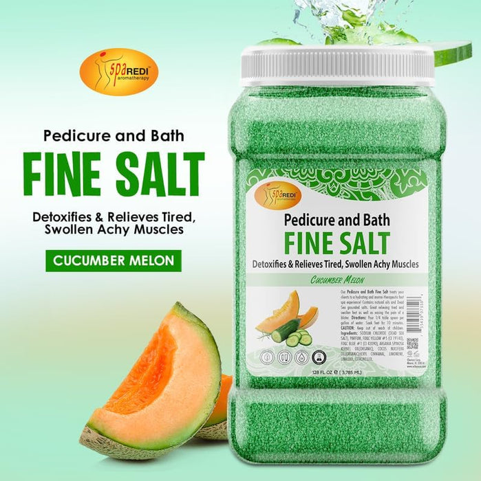Spa Redi - Pedi Bath Fine Salt - Cucumber & Melon 128 oz
