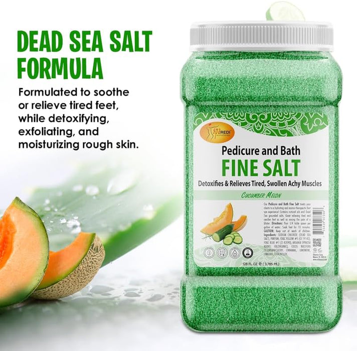 Spa Redi - Pedi Bath Fine Salt - Cucumber & Melon 128 oz