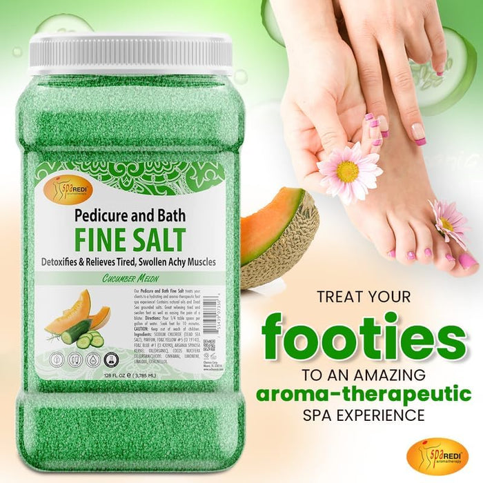 Spa Redi - Pedi Bath Fine Salt - Cucumber & Melon 128 oz