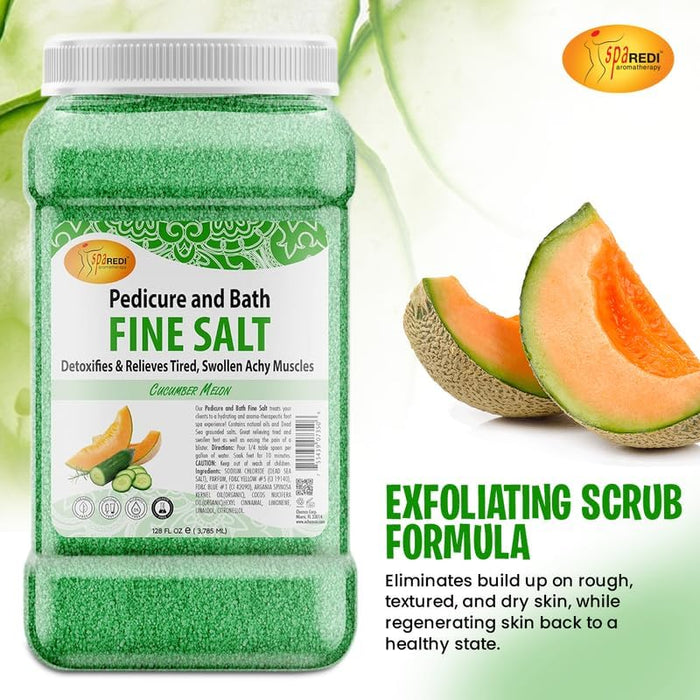 Spa Redi - Pedi Bath Fine Salt - Cucumber & Melon 128 oz