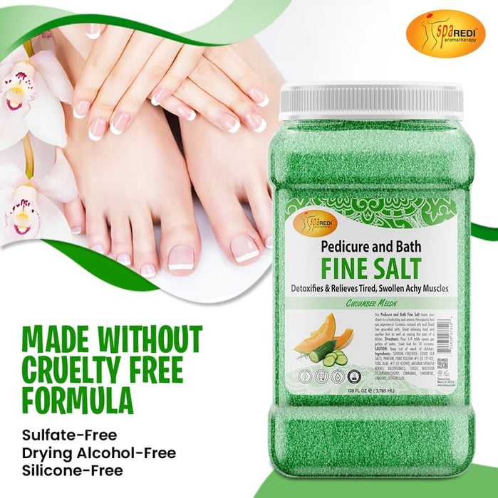 Spa Redi - Pedi Bath Fine Salt - Cucumber & Melon 128 oz