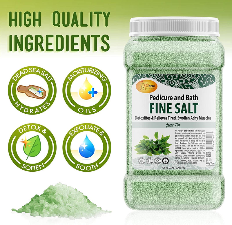 Spa Redi - Sales de baño finas para pedicura - Té verde 3.75 ml
