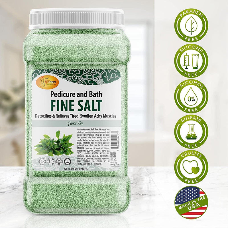 Spa Redi - Sales de baño finas para pedicura - Té verde 3.75 ml