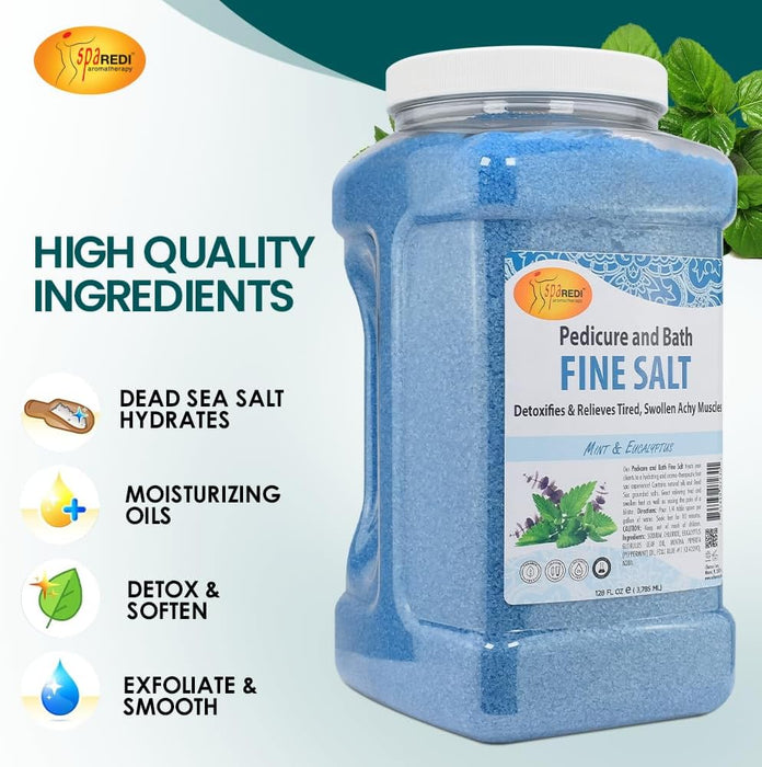 Spa Redi - Pedi Bath Fine Salt - Mint & Eucalyptus 128 oz