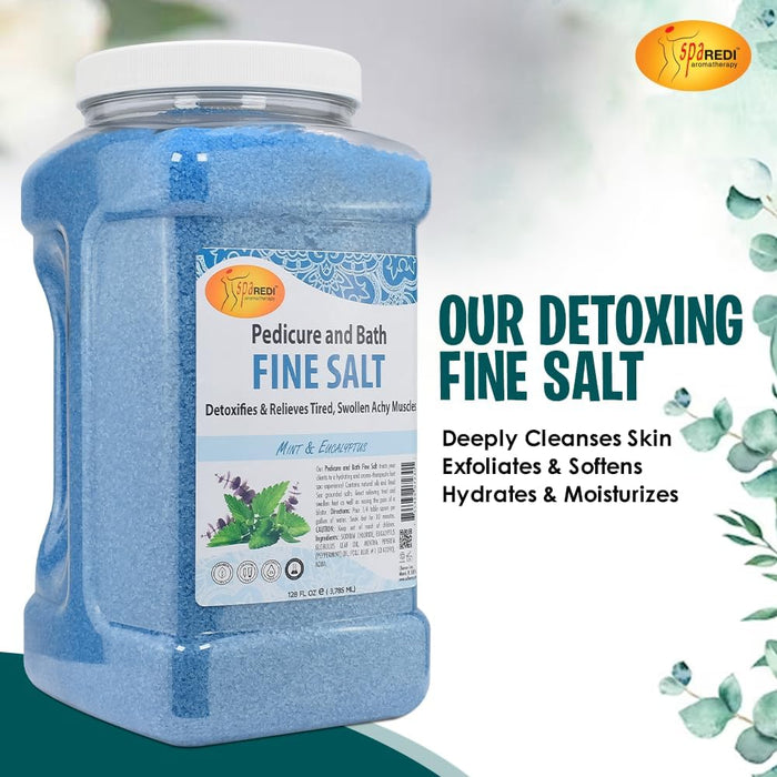 Spa Redi - Pedi Bath Fine Salt - Mint & Eucalyptus 128 oz