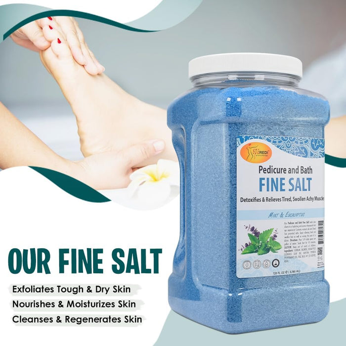 Spa Redi - Pedi Bath Fine Salt - Mint & Eucalyptus 128 oz