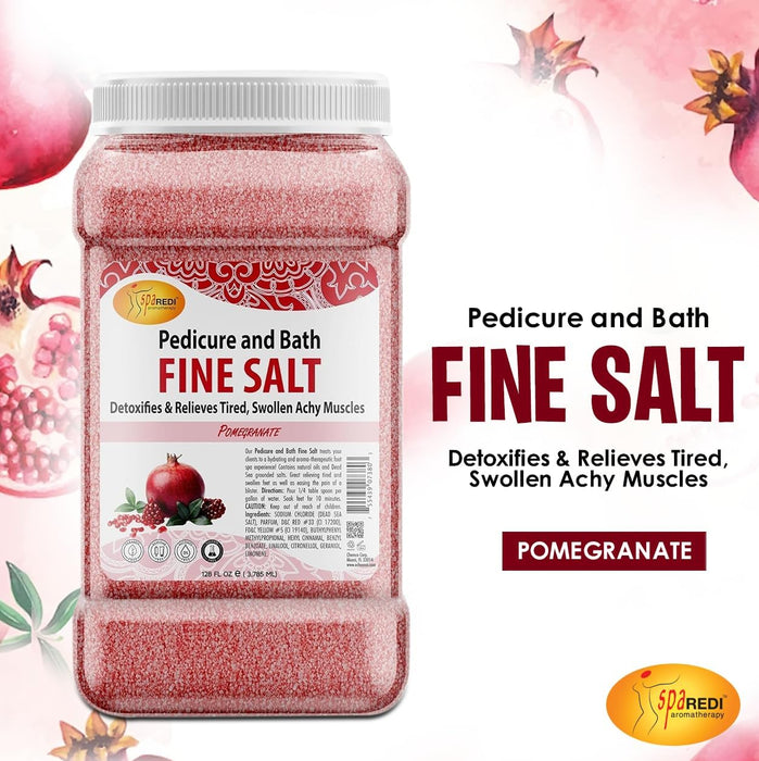 Spa Redi - Pedi Bath Fine Salt - Pomegranate 128 oz