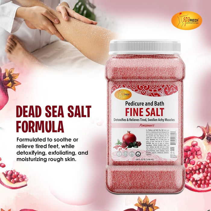 Spa Redi - Pedi Bath Fine Salt - Pomegranate 128 oz