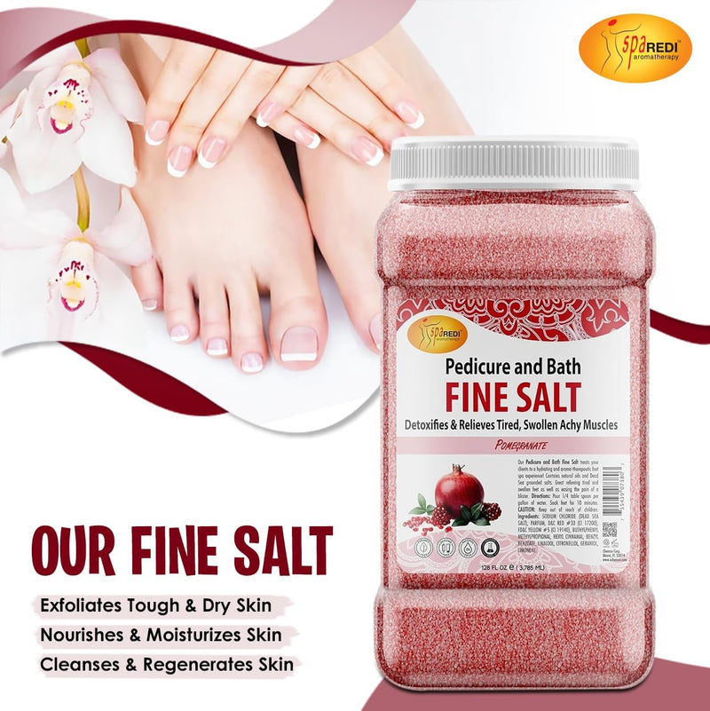 Spa Redi - Pedi Bath Fine Salt - Pomegranate 128 oz