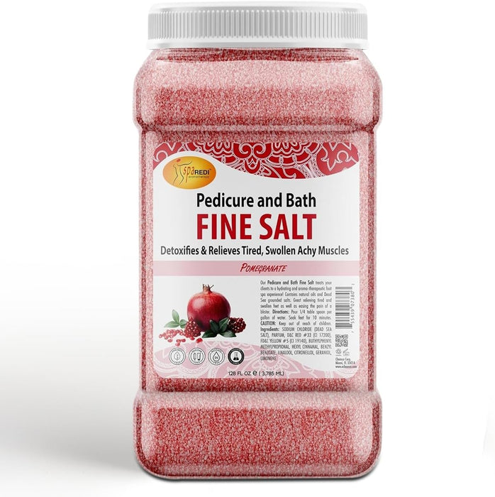 Spa Redi - Pedi Bath Fine Salt - Pomegranate 128 oz