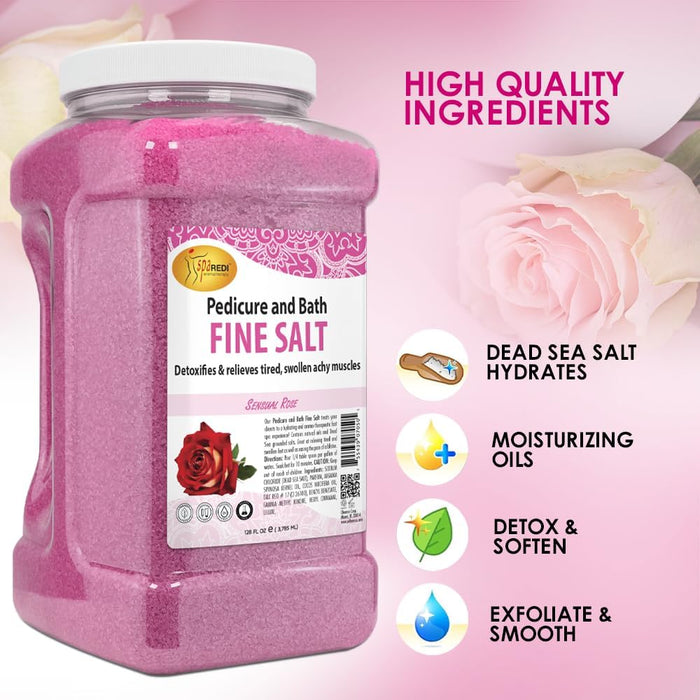 Spa Redi - Pedi Bath Fine Salt - Sensual Rose 128 oz