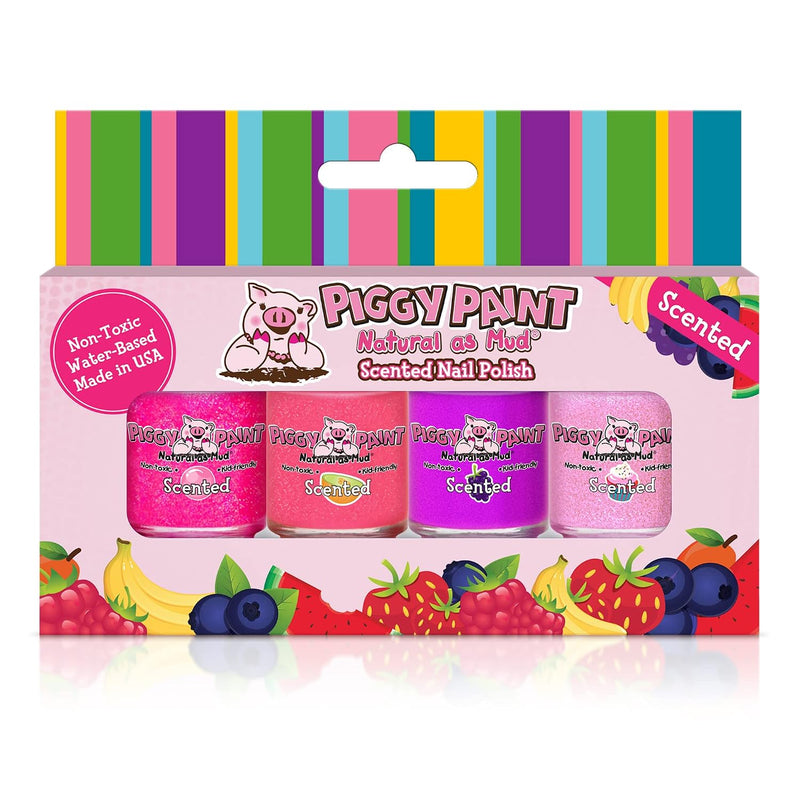 Piggy Paint | 100% Non-Toxic Girls Nail Polish (4 Polish Gift Set) - Scented