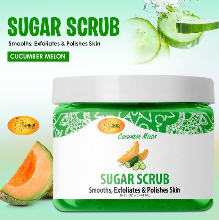 Spa Redi - Sugar Scrub - Cucumber Melon 16 oz