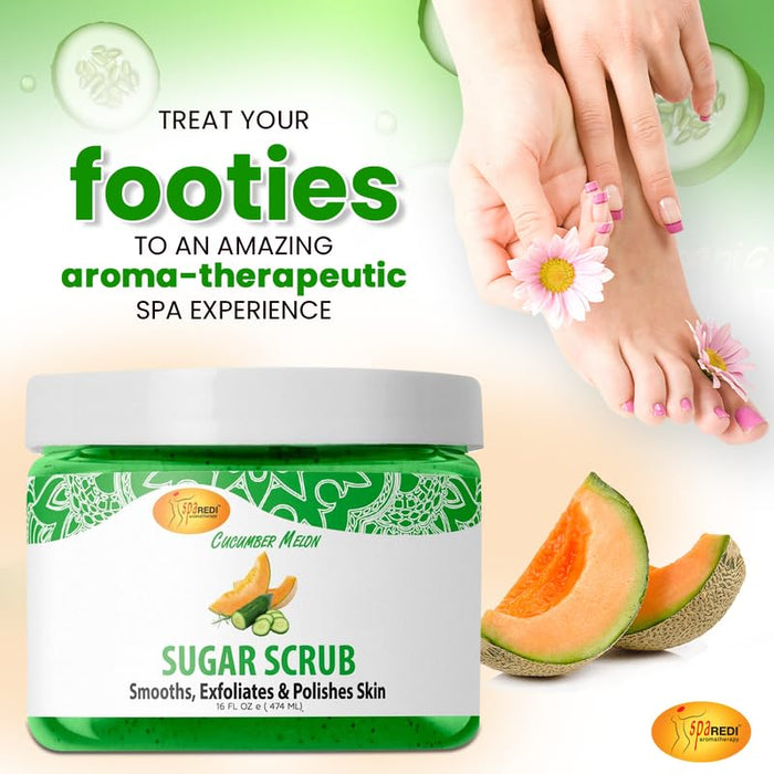 Spa Redi - Sugar Scrub - Cucumber Melon 16 oz
