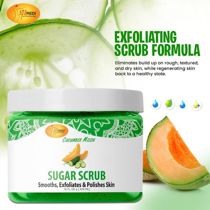 Spa Redi - Sugar Scrub - Cucumber Melon 16 oz