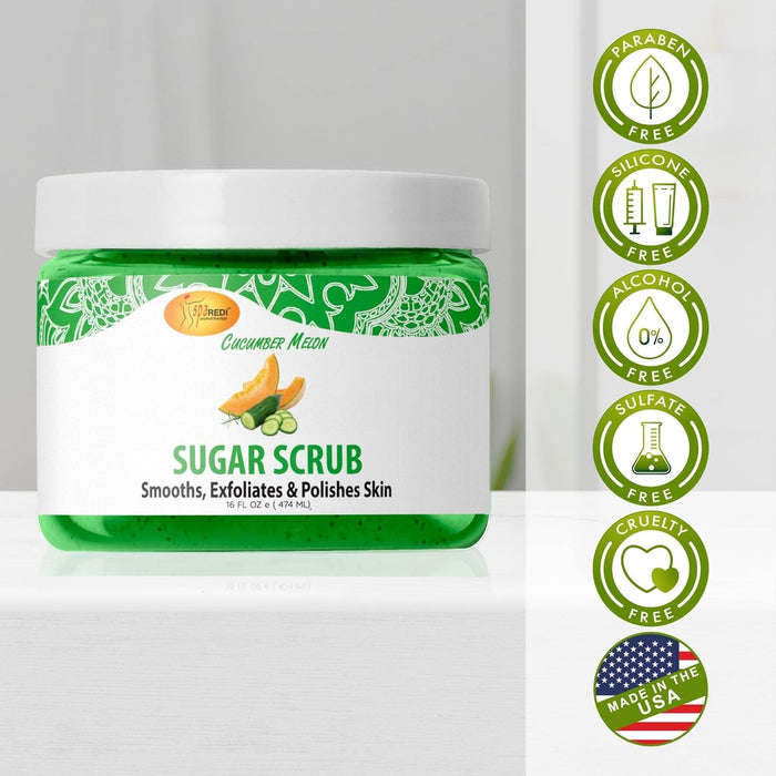 Spa Redi - Sugar Scrub - Cucumber Melon 16 oz