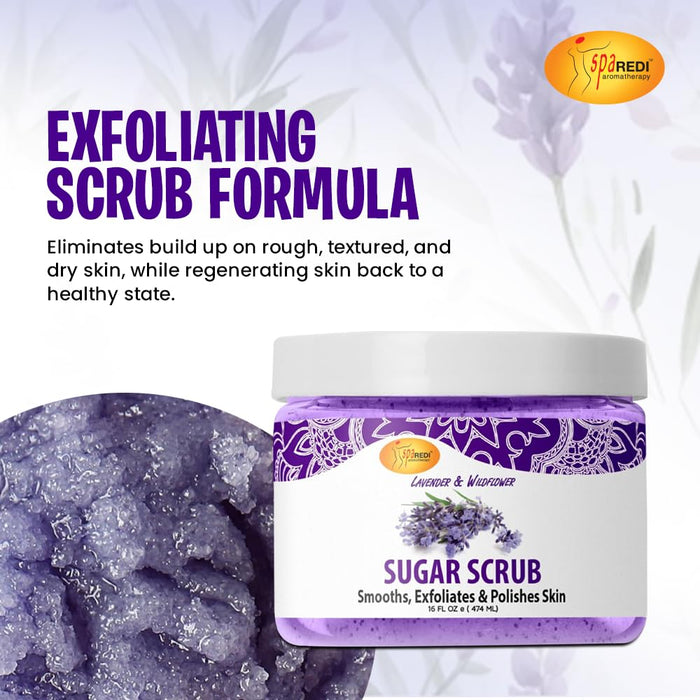 Spa Redi - Sugar Scrub - Lavender & Wildflower 16 oz