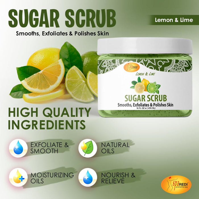Spa Redi - Sugar Scrub - Lemon & Lime 16 oz