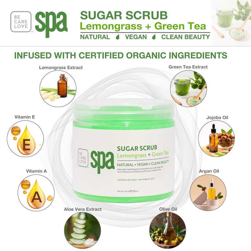 BCL SPA - Sugar Scrub - Lemongrass + Green Tea 128 oz