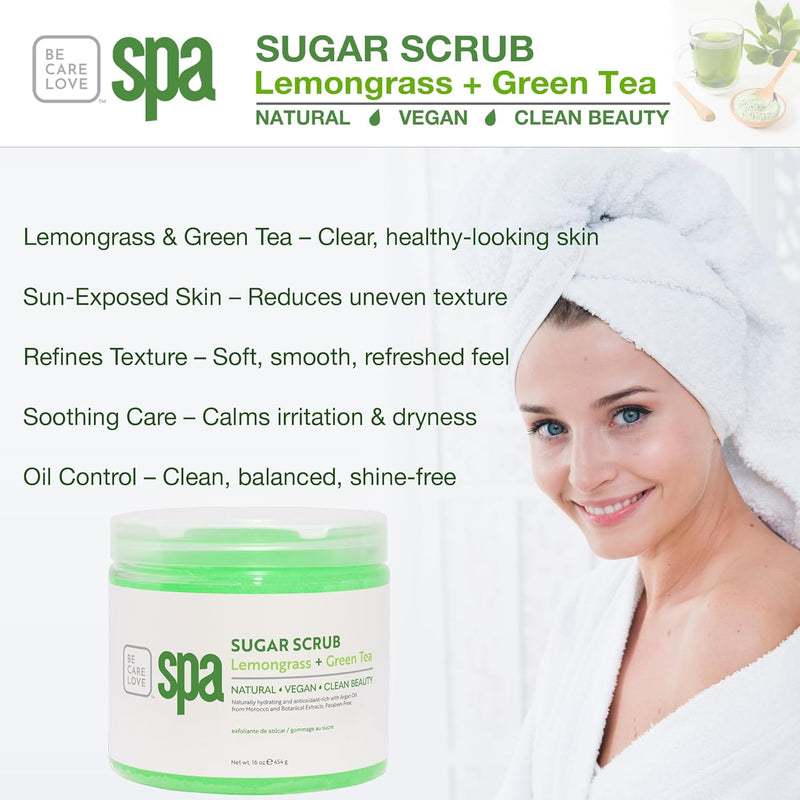 BCL SPA - Sugar Scrub - Lemongrass + Green Tea 128 oz