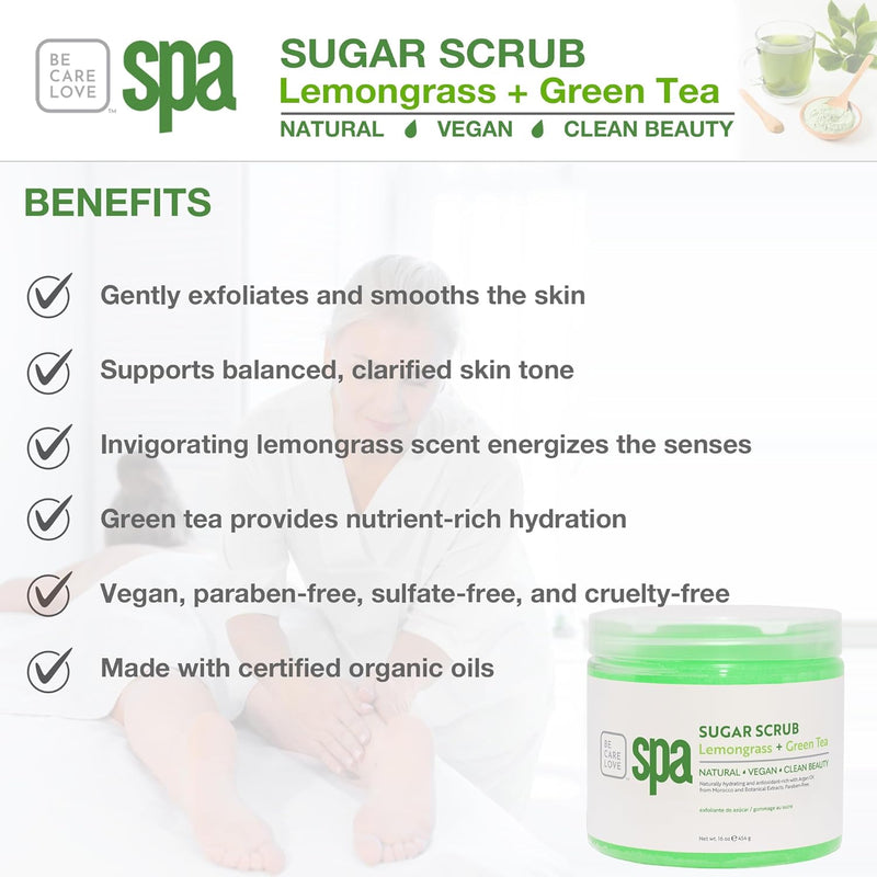 BCL SPA - Sugar Scrub - Lemongrass + Green Tea 128 oz