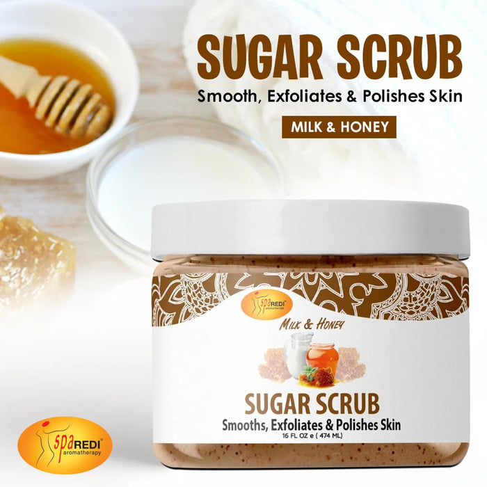Spa Redi - Sugar Body Scrub - Milk & Honey 16 oz