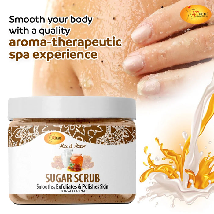 Spa Redi - Sugar Body Scrub - Milk & Honey 16 oz
