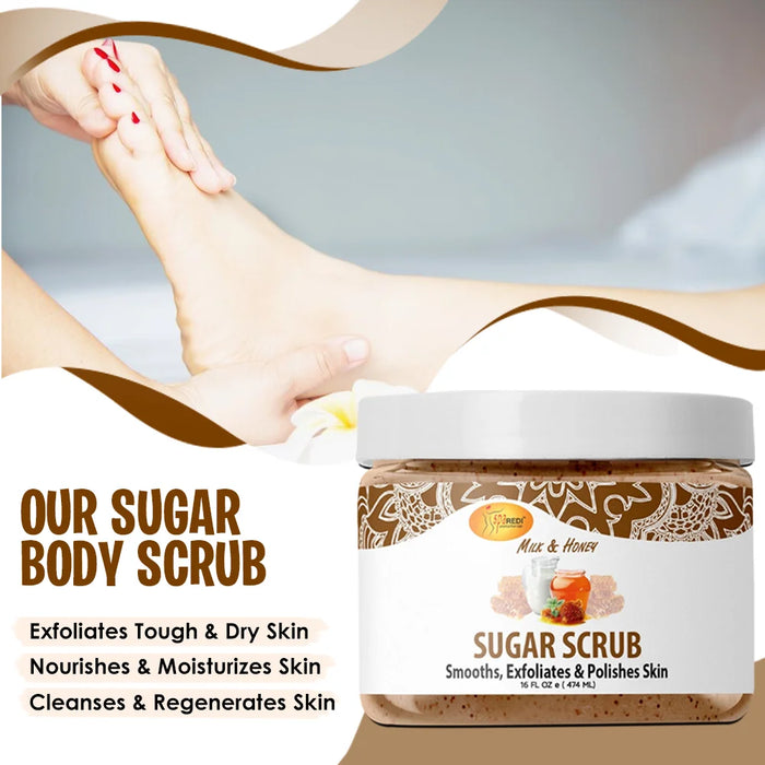 Spa Redi - Sugar Body Scrub - Milk & Honey 16 oz