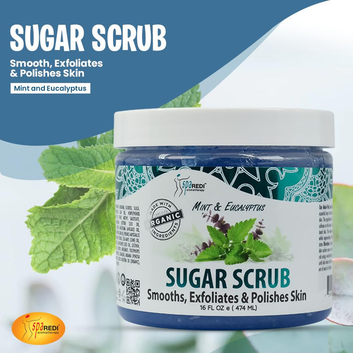 Spa Redi - Sugar Body Scrub - Mint & Eucalyptus 16 oz