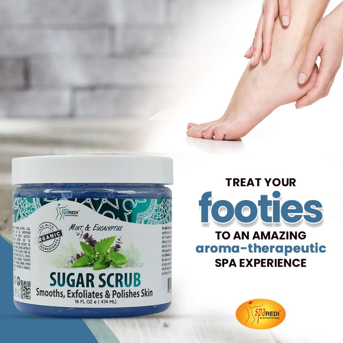 Spa Redi - Sugar Body Scrub - Mint & Eucalyptus 16 oz