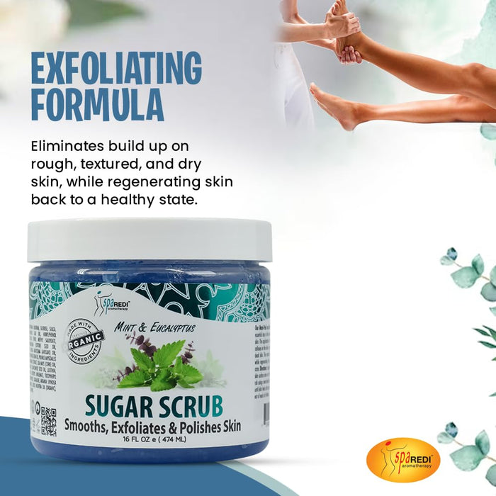 Spa Redi - Sugar Body Scrub - Mint & Eucalyptus 16 oz