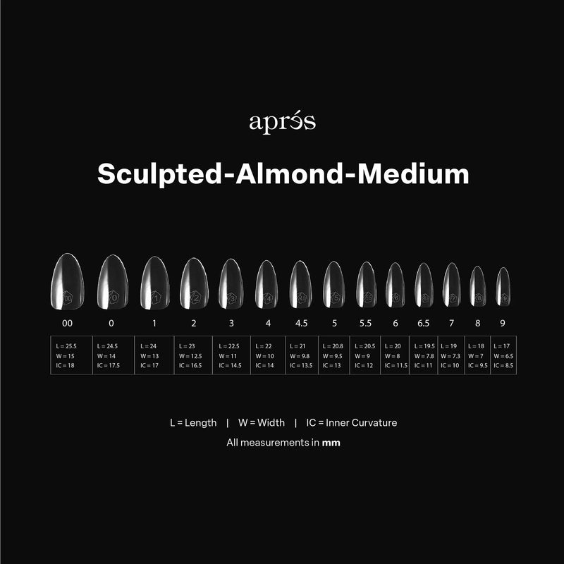 Apres - Gel-X Tips - Almendra esculpida mediana (600 unidades)