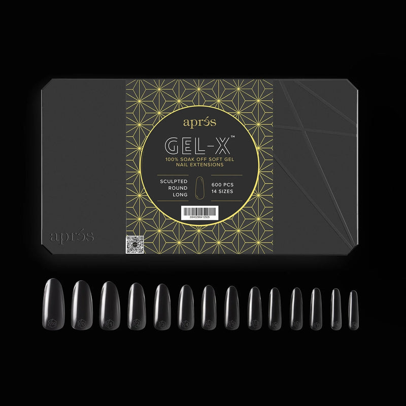 Apres - Gel-X Tips - Redondas largas esculpidas (600 unidades)