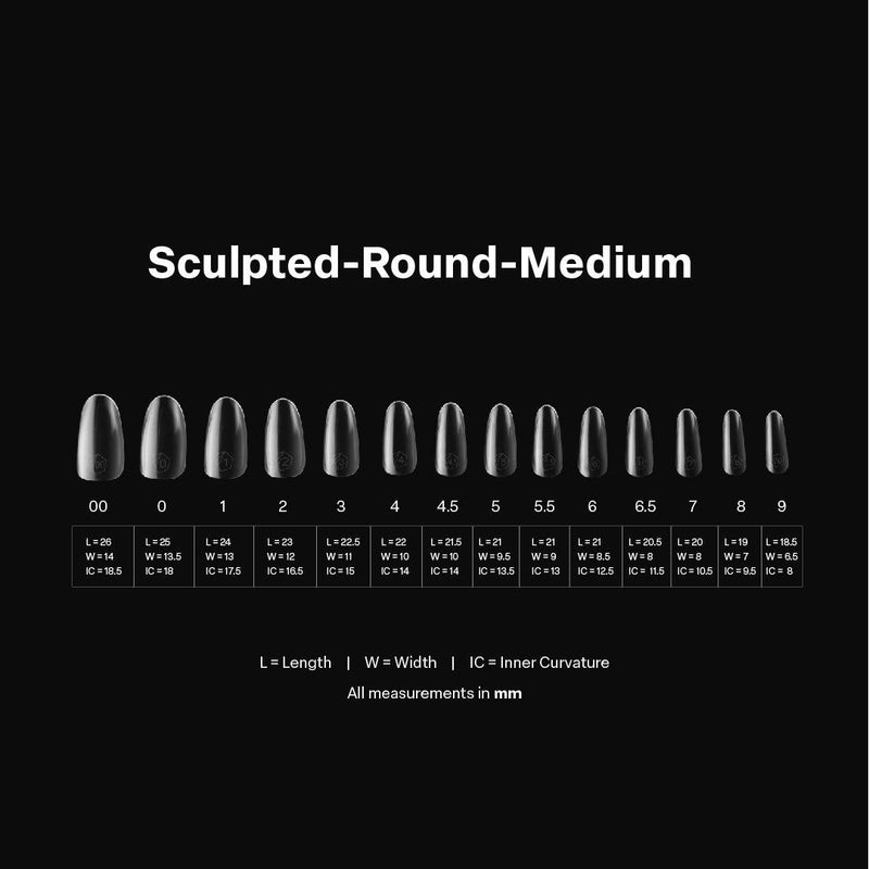 Apres - Gel-X Tips - Redondas esculpidas medianas (600 unidades)