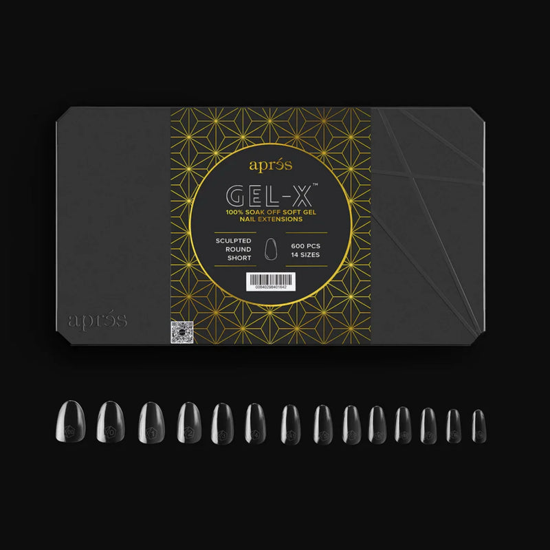 Apres - Gel-X Tips - Puntas redondas cortas esculpidas (600 unidades)