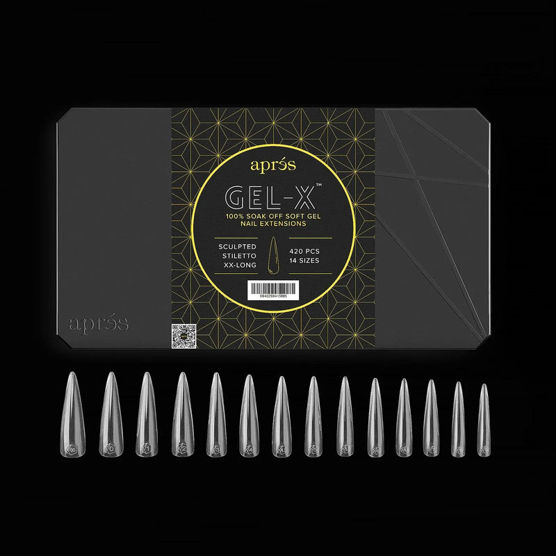 Apres - Gel-X Tips - Puntas de aguja esculpidas extralargas (420 piezas)