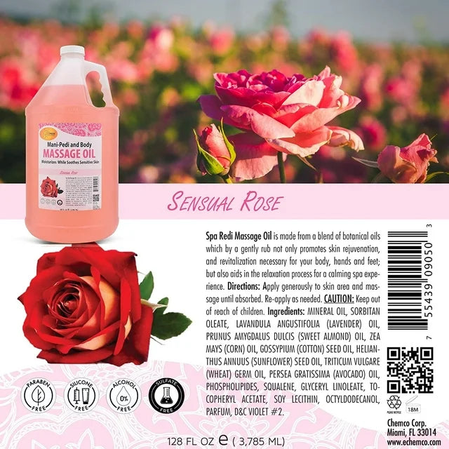 Spa Redi - Massage Oil - Sensual Rose 128oz