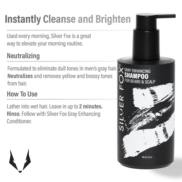 Silver Fox - Beard and Scalp Shampoo For Gray Hair 9.5 oz