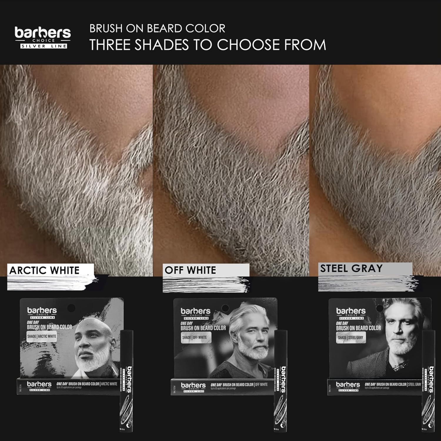 Silver Fox Beard Color Arctic White | Brush-On — Fashion Nail Supply