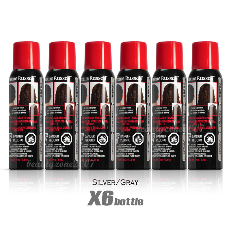 Jerome Russell - Spray-On Hair Color Thickener - Silver/Gray 3.5 oz (6 Pack)