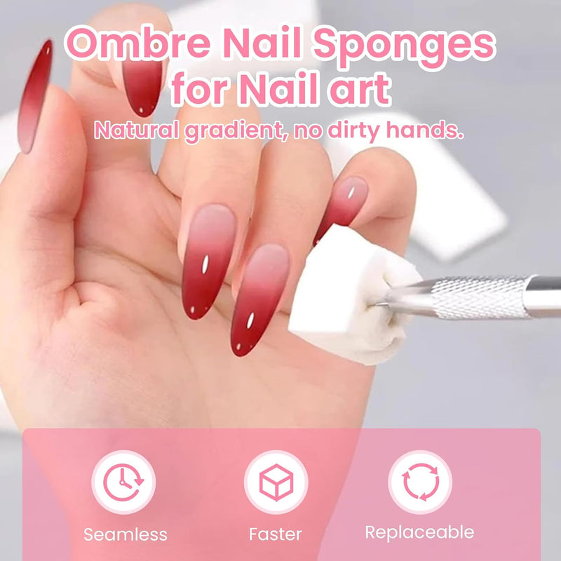Soft Sponges with Grabbing Pen for Ombre and Aura Nail