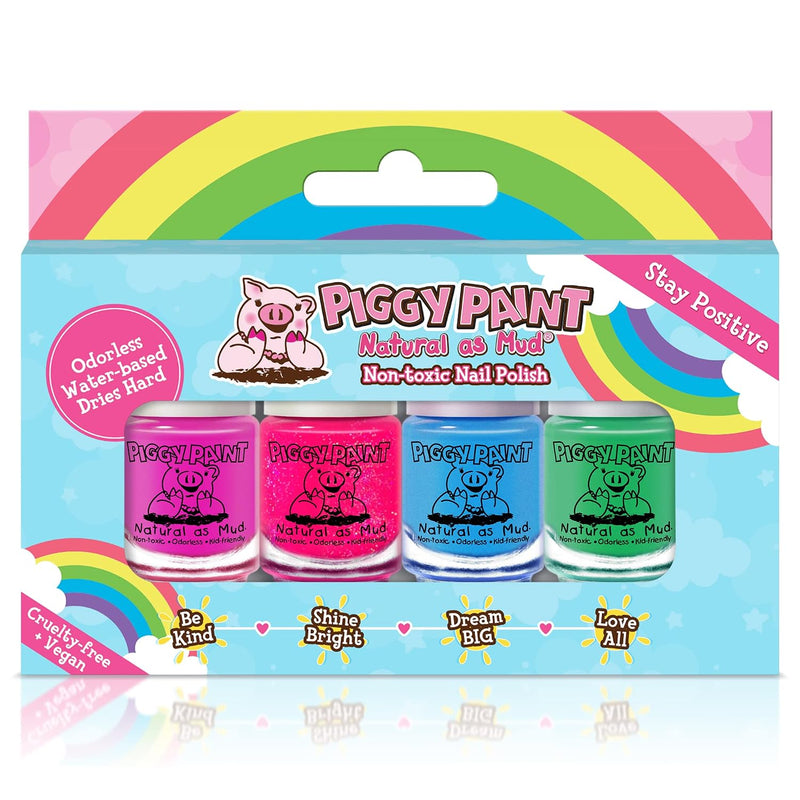 Piggy Paint | 100% Non-Toxic Girls Nail Polish (4 Polish Gift Set) - Stay Positive