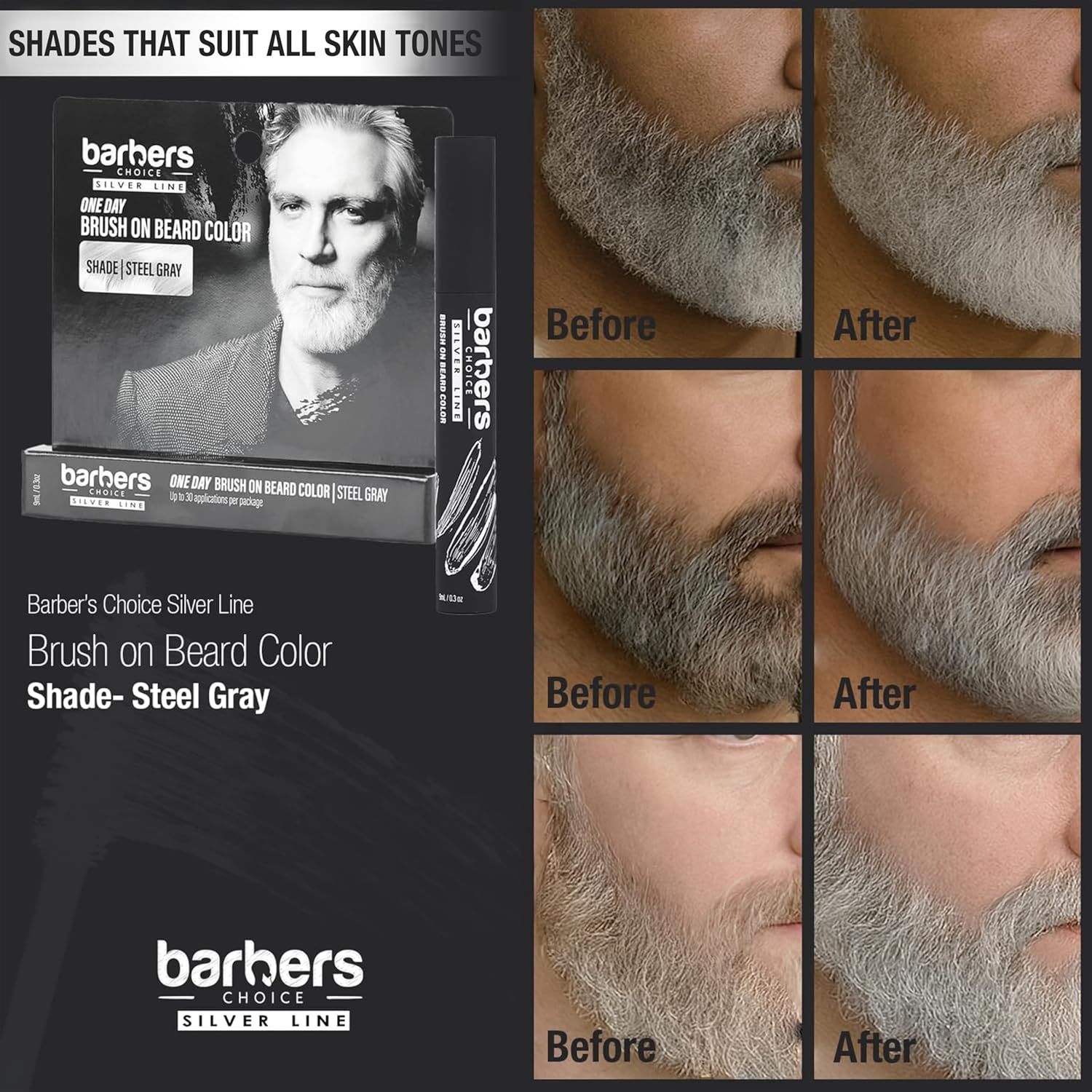Silver Fox Beard Color Arctic White | Brush-On — Fashion Nail Supply