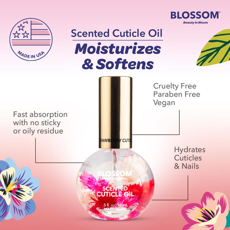Blossom - Cuticle Oil - Strawberry 0.5 oz (2 Pack)
