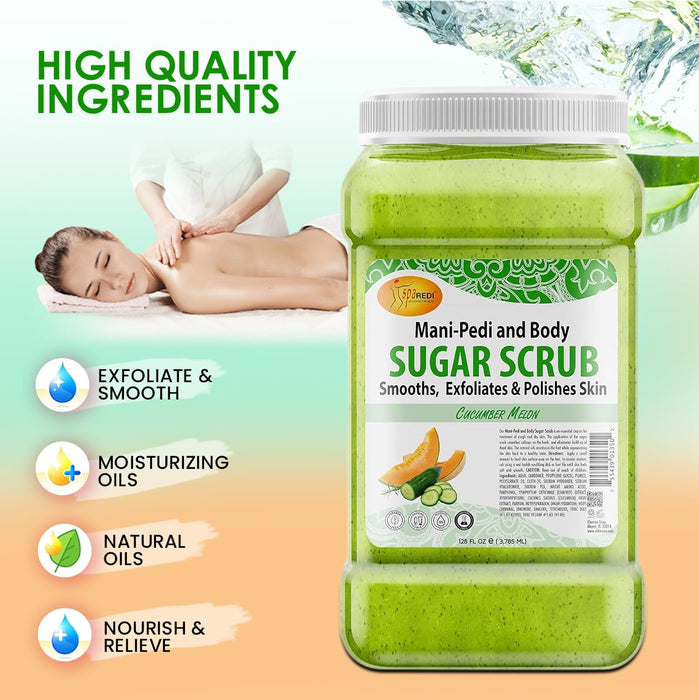 Spa Redi - Sugar Scrub - Cucumber Melon 128 oz